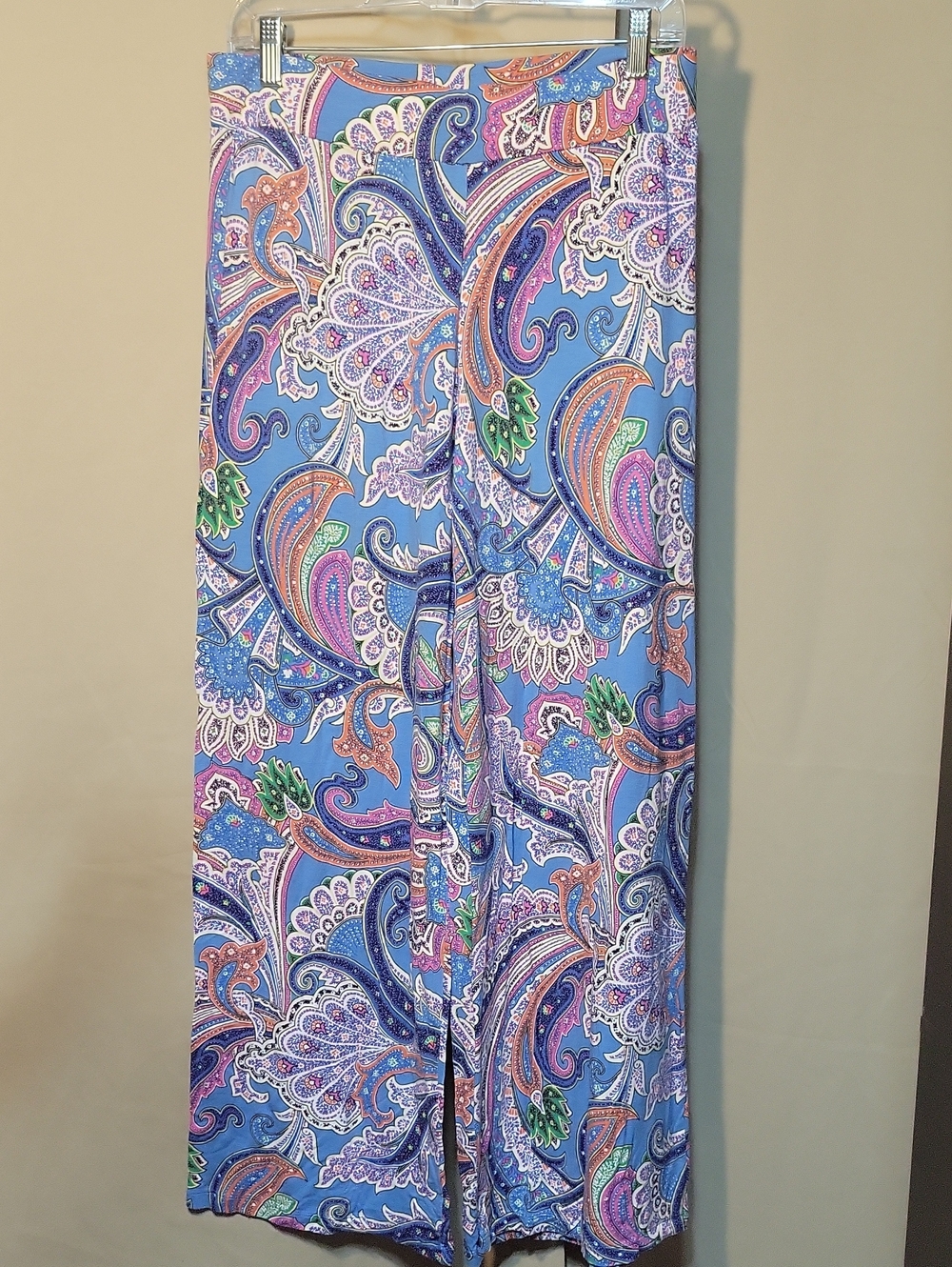 Lauren Ralph Lauren Blue Paisley Wide-Leg Pants